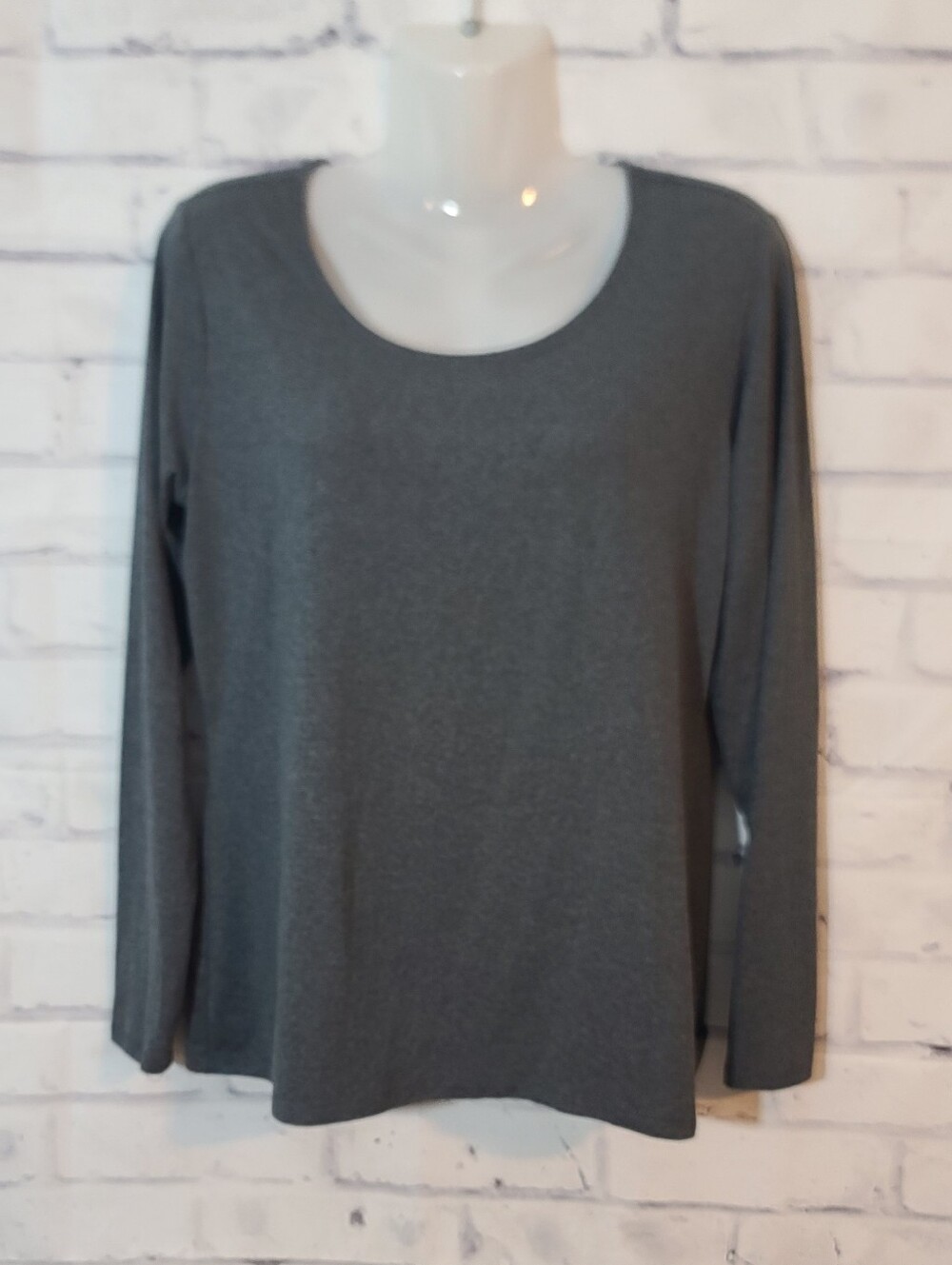 32 Degrees Heat Base Layer Sciop Neck Top Long Sleeve Gray Large